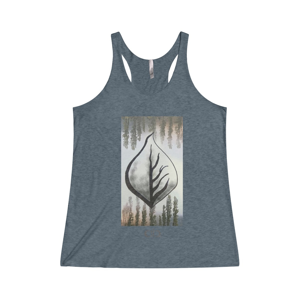 Misty Leaf: Women's Tri-Blend Racerback Tank