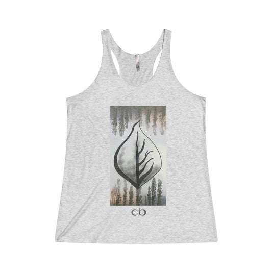 Misty Leaf: Women's Tri-Blend Racerback Tank