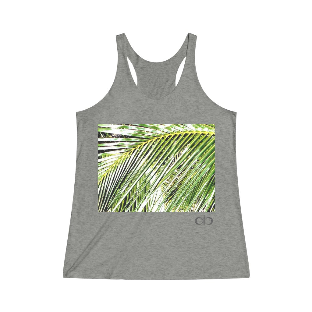 Filtered Palm: Women's Tri-Blend Racerback Tank