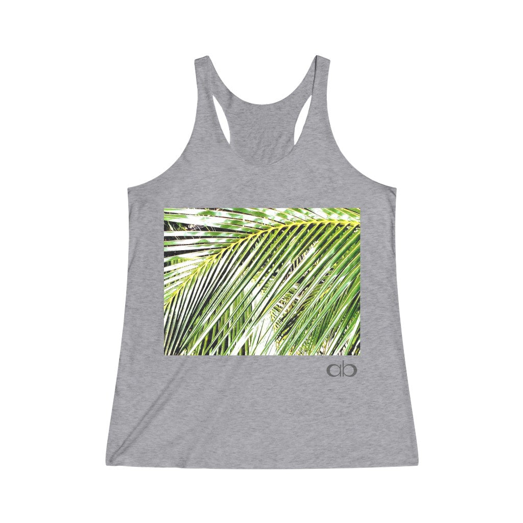 Filtered Palm: Women's Tri-Blend Racerback Tank