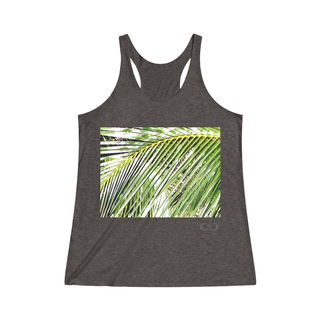 Filtered Palm: Women's Tri-Blend Racerback Tank