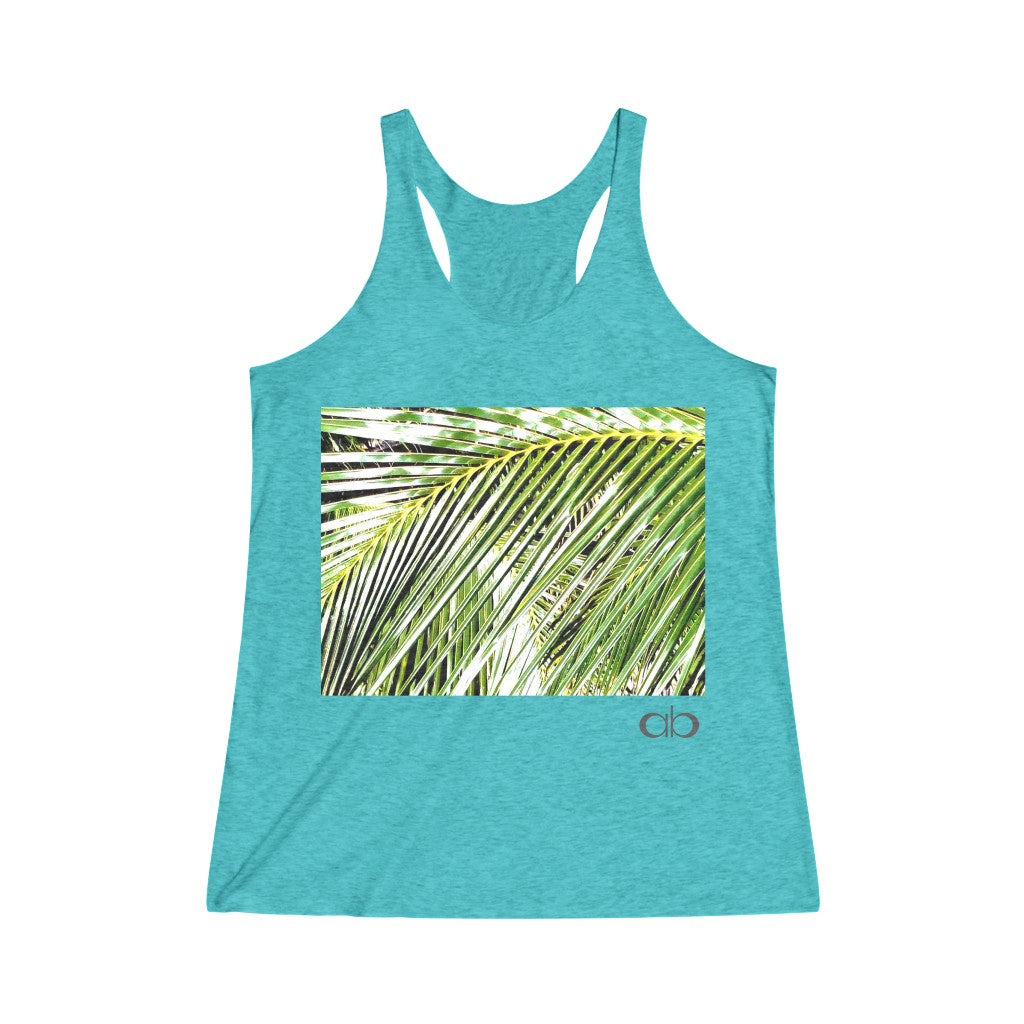 Filtered Palm: Women's Tri-Blend Racerback Tank