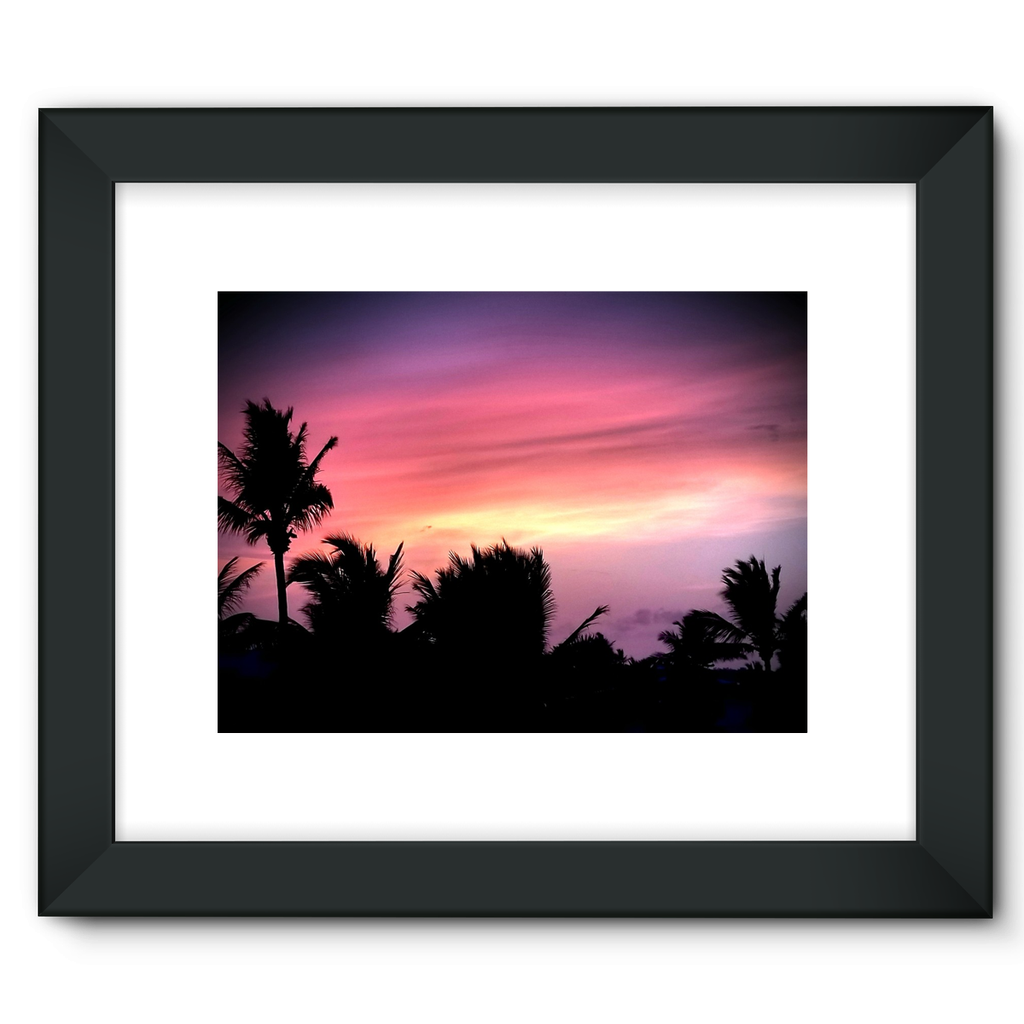 Sunset Palm Framed Fine Art Print